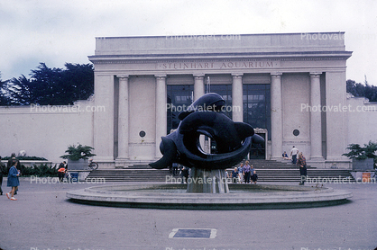 old Academy of Sciences, Bufano Sculpture, Steinhart Aquarium, July 1960, 1960s