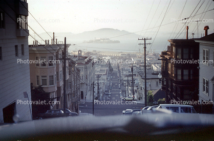 Telegraph Hill, streets, August 1960, 1960s, Cars, Vehicles