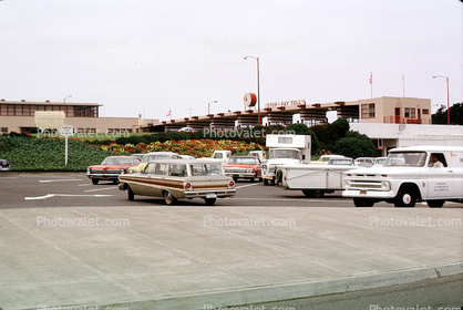 toll plaza, cars, Ford Fairlane, Panel Truck, Golden Gate Bridge, Vehicles, September 1965, 1960s