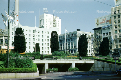 Union Square Garage, Hotel Drake Wiltshire, Downtown-SF, downtown, Old Grand-Dad, 1950s