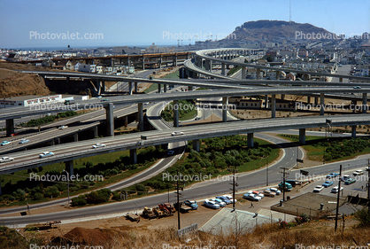The Maze Interchange of Highway 101 and Interstate I-280, August 1963, 1960s