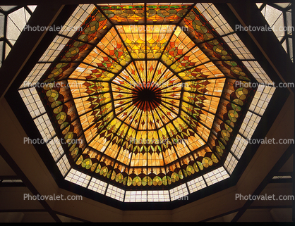 The Huntington Hotel, Stained Glass Cieling, building, detail