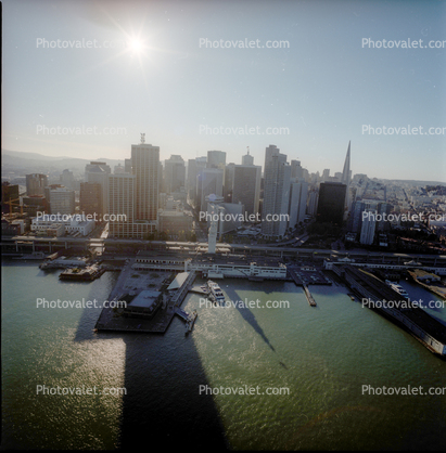 Piers, The Embarcadero, skyline, downtown, Ferry Building