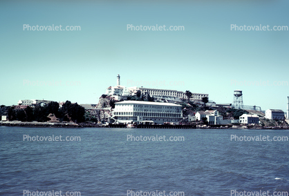 docks, buildings, Alcatraz Island, June 1960, 1960s