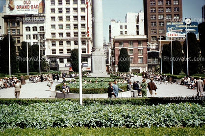 Union Square, downtown, downtown-SF, Old Grandad, 1955, 1950s