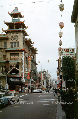 Grant Street, Pagoda Building, cars, 1960s