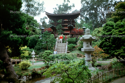 Stone Lantern, Torii Gate, Japanese Tea Garden, January 1968, 1960s