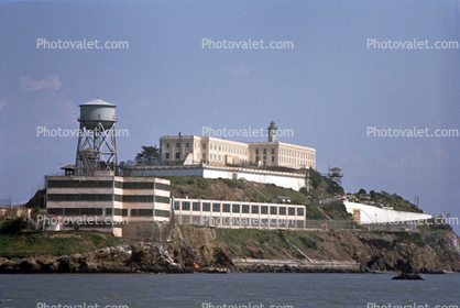 Water Towers, buildings, Alcatraz, April 1965, 1960s