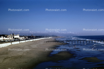 Ocean-Beach, pier, seawall, 1950s