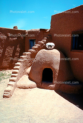 Adobe Oven, dome, steps, stairs, Pueblo de Taos, Steps, Oven