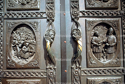 Door Handles, Ornate, bar-Relief, opulant