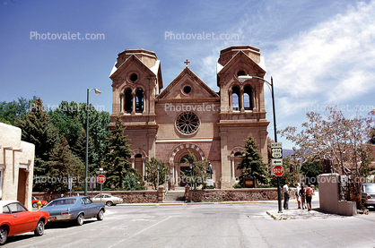 Cathedral Basilica of Saint Francis of Assisi, Cars, Vehicles, Saint Francis Cathedral, Santa-Fe, Jume 1973, 1970s
