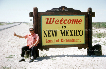 Sign, signage, billboard, hitch hiking, hitchiking, Man, funny, Welcome to New Mexico