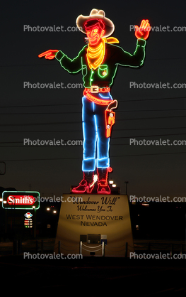 Wendover Will, Neon Cowboy Statue, West Wendover, 2018