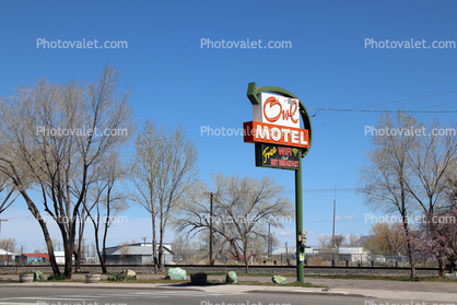 Owl Motel Signage, Railroad Track, Battle Mountain