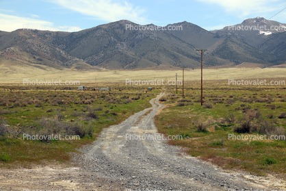Dirt Road to a Mountain Range, near Imlay Nevada