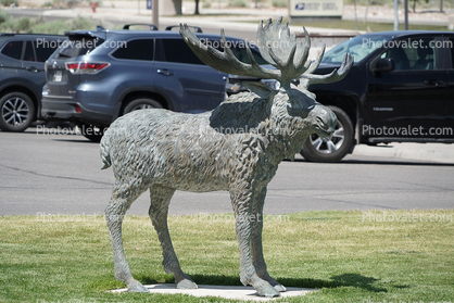 Mosse Statue, Antlers, Metal, Ely Nevada