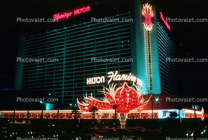 Flamingo Hilton Hotel, Casino, Night, Nighttime, Neon Lights