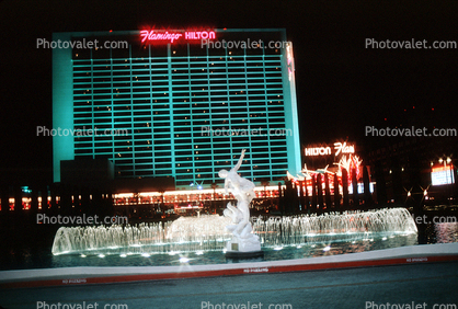 Flamingo Hilton Hotel, Night, Nighttime, Neon Lights