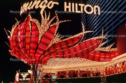 Flamingo Hilton, Night, Nighttime, Neon Lights