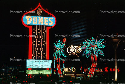 Dunes Oasis Casino, Night, Nighttime, Neon Lights