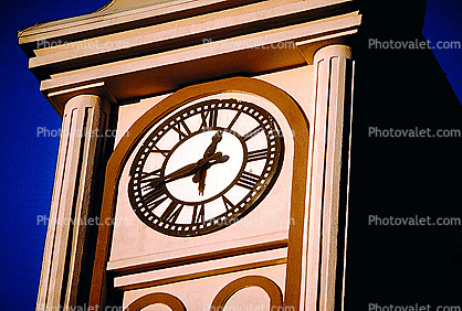 outdoor clock, outside, exterior, building, roman numerals