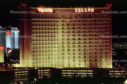 Treasure Island, Casino, Night, Nighttime, Neon Lights