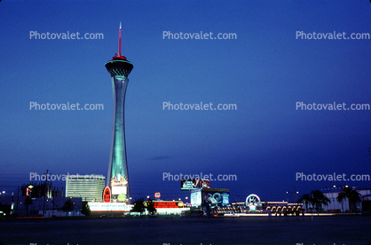 The Stratosphere, hotel, casino, building, tower, Sunset