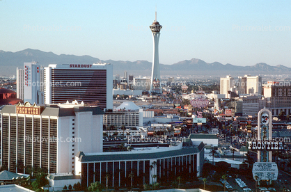 the Stratosphere, Cityscape, Skyline, buildings, tower, Stardust, Frontier