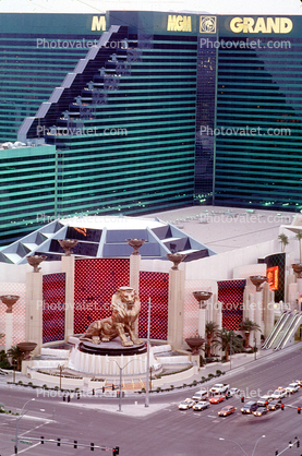 MGM Hotel, Casino, Buildings, Lion Statue, roadside