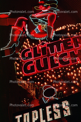 Glitter Gulch Cowgirl, Topless Entertainment, Night