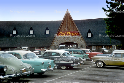 Cal Neva Lodge & Casino, Cars, vehicles, Automobile, CalNeva, Cal-Neva, retro, parking lot, 1960s