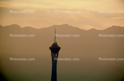 The Stratosphere, hotel, casino, building, tower, Sunset