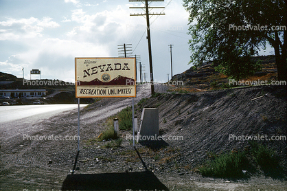 Welcome to Nevada, border sign, 1962, 1960s