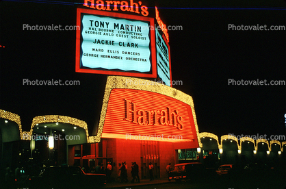 Harrah's, Tony Martin, Sign, Hotel, Casino, building, 1966, 1960s