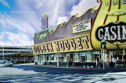 Golden Nugget, Casino, building, sidewalk, shadow, 1967, 1960s