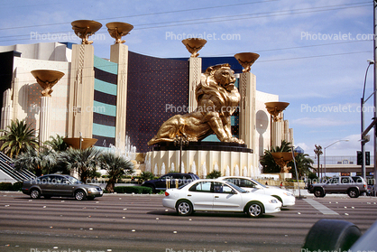 The MGM Grand Hotel, Lion, cars, Casino, building, vehicles, Automobile