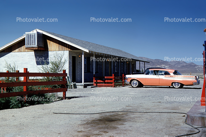 Ford Car, Motel Building, 1959, 1950s