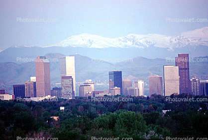buildings, skyline, cityscape, skyscrapers, Rockies, Rocky Mountains
