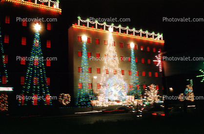 Building, Lights, Christmas Tree, December 1964