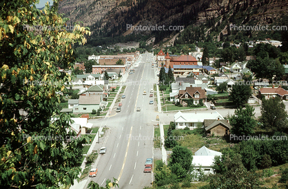 Homes, houses, valley, Durango, August 1969