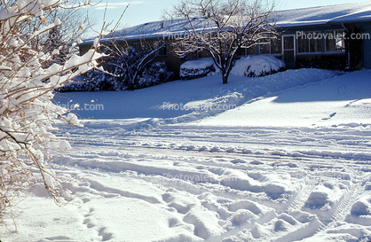 Tire Treads, street, snow, Wheat Ridge, Home, House, domestic, building