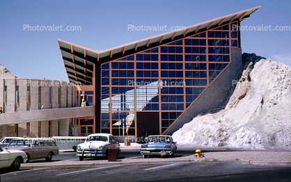 Cars, Dinosaur National Monument, Visitors Center, automobile, building, 1950s