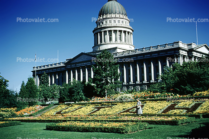 State Capitol Building in Salt Lake City, Flower Garden, 1940s