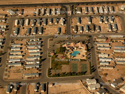 trailer homes, swimming pool, desert, clubhouse, tennis court, house, texture, suburban, sprawl, Buildings