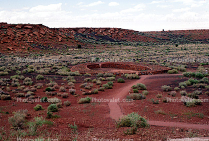 Path, Desert Shrub, Wupatki National Monument, ruins