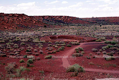 Path, Desert Shrub, Kiva, Wupatki National Monument