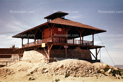 Lookout Tower, Building, Balcony, Yuma Territorial Prison State Park, Arizona, 1959, 1950s