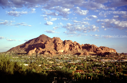 Camelback Mountain, Clouds, Homes