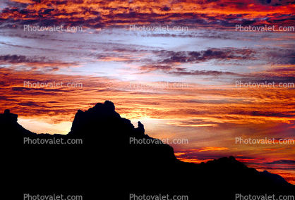 Sunset and Clouds, Praying Monk at Camelback Mountain